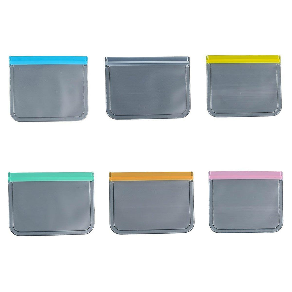 10 Pack Reusable Frosted PEVA Food Storage Bags Resealable Ziplock Freezer Safe - Blue