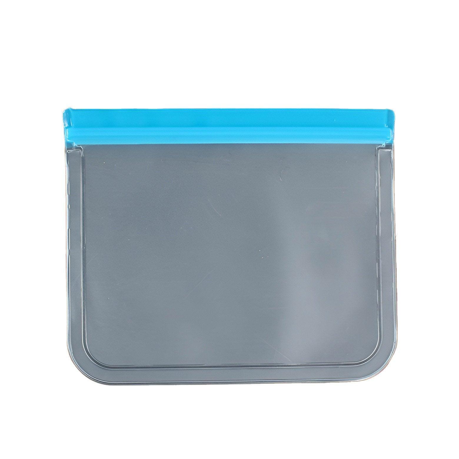 10 Pack Reusable Frosted PEVA Food Storage Bags Resealable Ziplock Freezer Safe - Blue