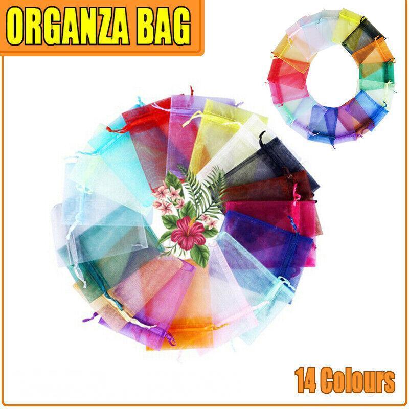 50PCS Organza Bag Sheer Bags Jewellery Wedding Candy Packaging Sheer Bags 13*18 cm - Dark Purple/50PCS