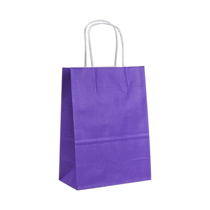 20pcs Small Kraft Paper Gift Bags with Handles for Shopping Party Favour - Light Green