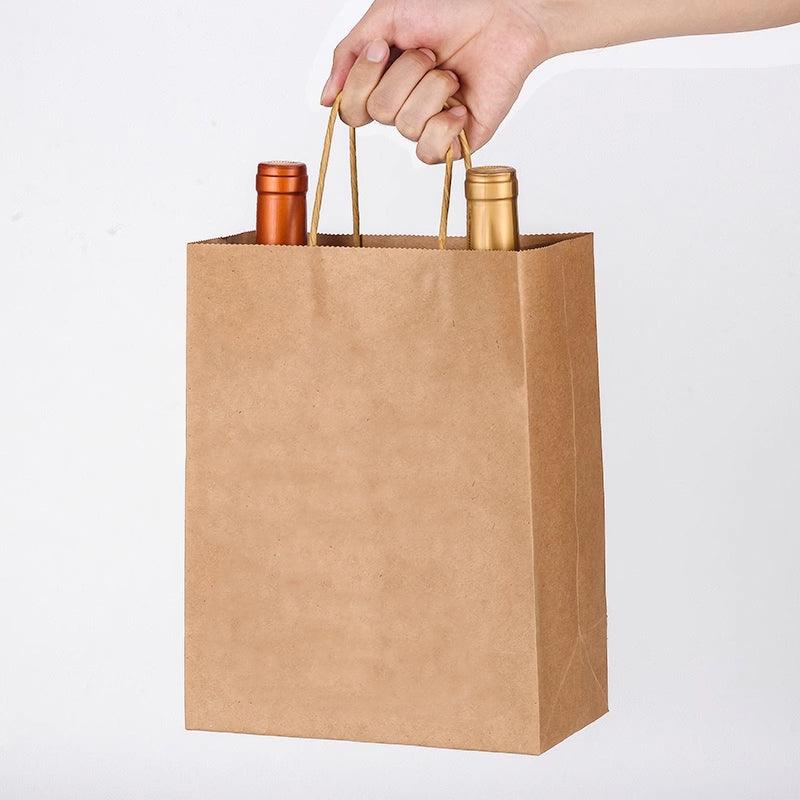 20pcs Small Kraft Paper Gift Bags with Handles for Shopping Party Favour - Light Purple