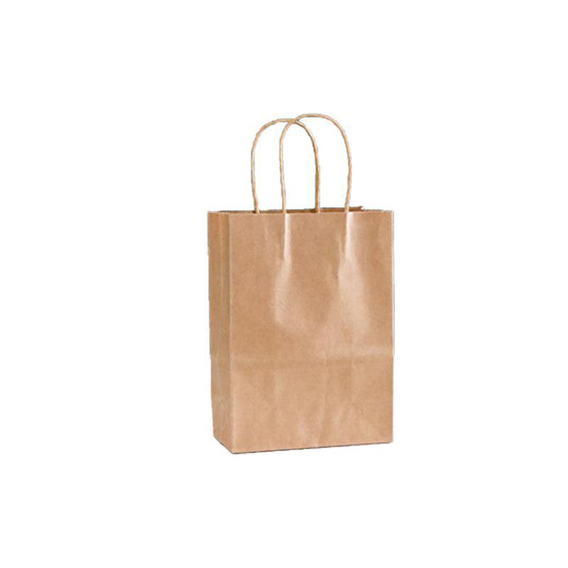 20pcs Small Kraft Paper Gift Bags with Handles for Shopping Party Favour - White