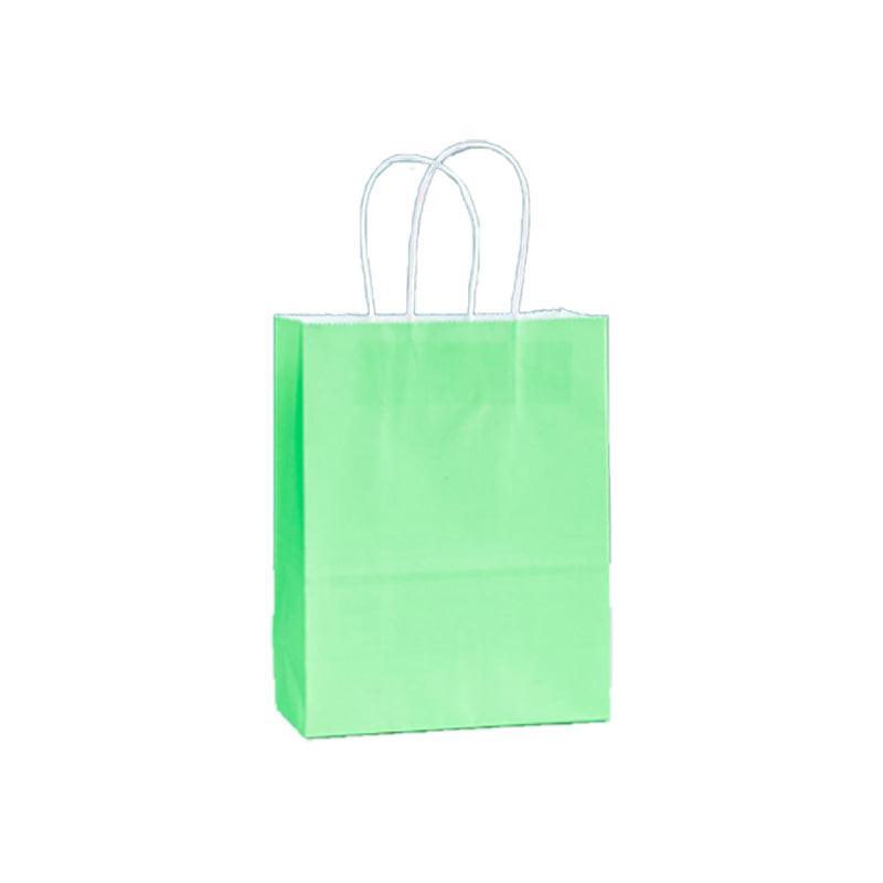 20pcs Small Kraft Paper Gift Bags with Handles for Shopping Party Favour - White