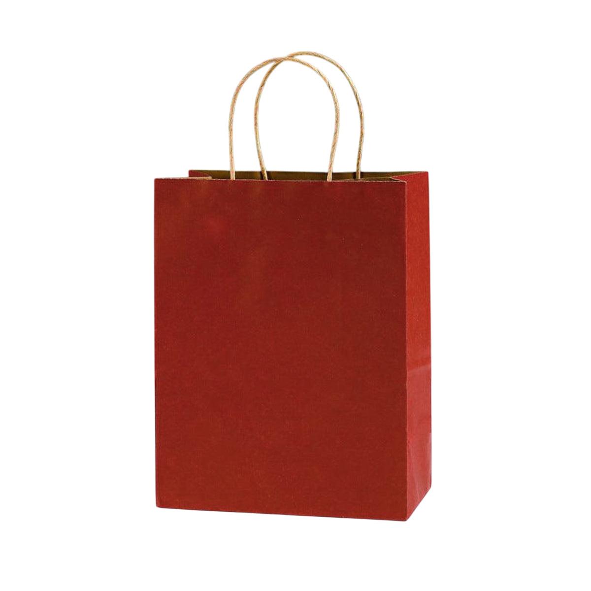 20pcs Small Kraft Paper Gift Bags with Handles for Shopping Party Favour - Yellow
