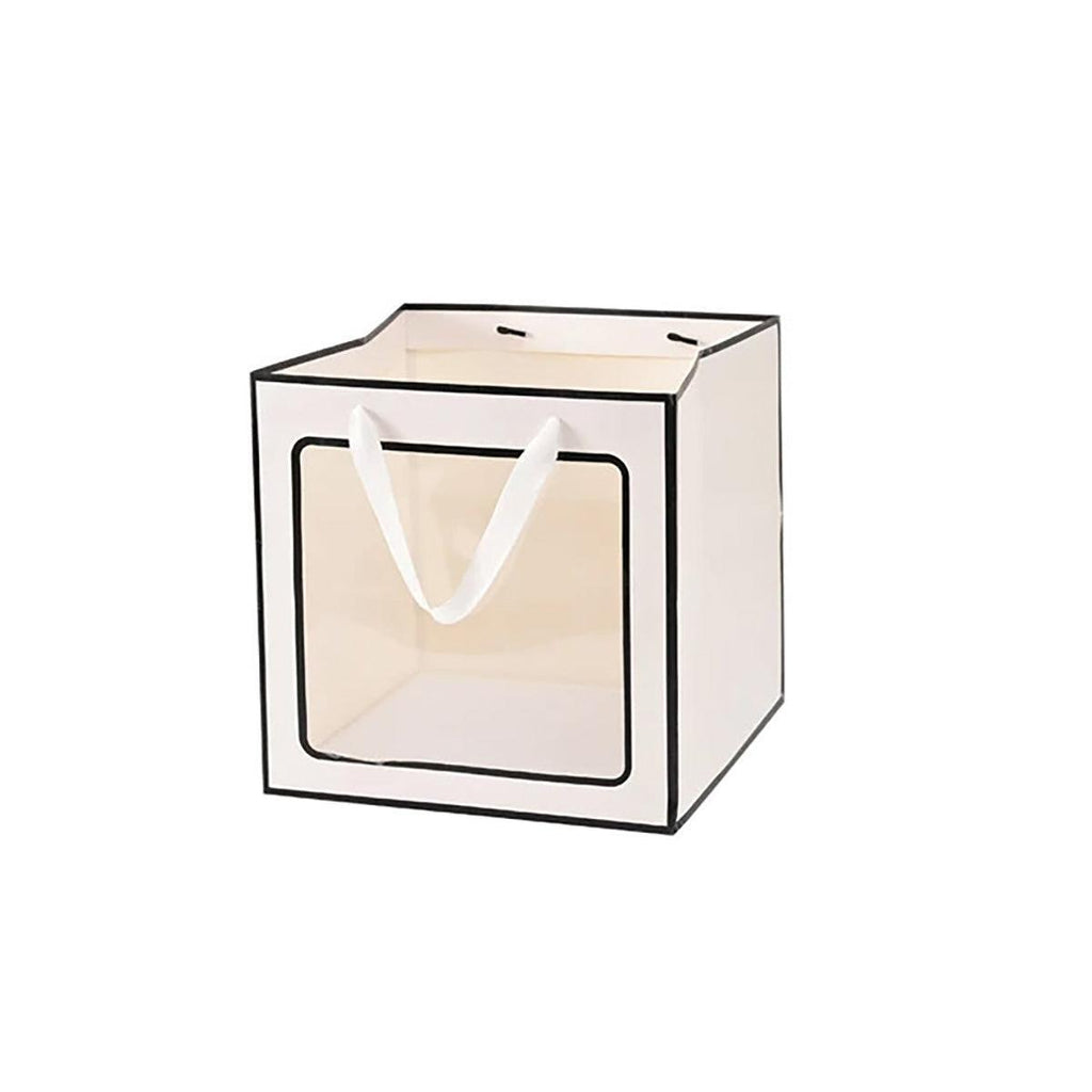 20PCS Open Window for Flower Doll Wedding Gift Transparent Square Packaging Bag - Black 30-30-30cm