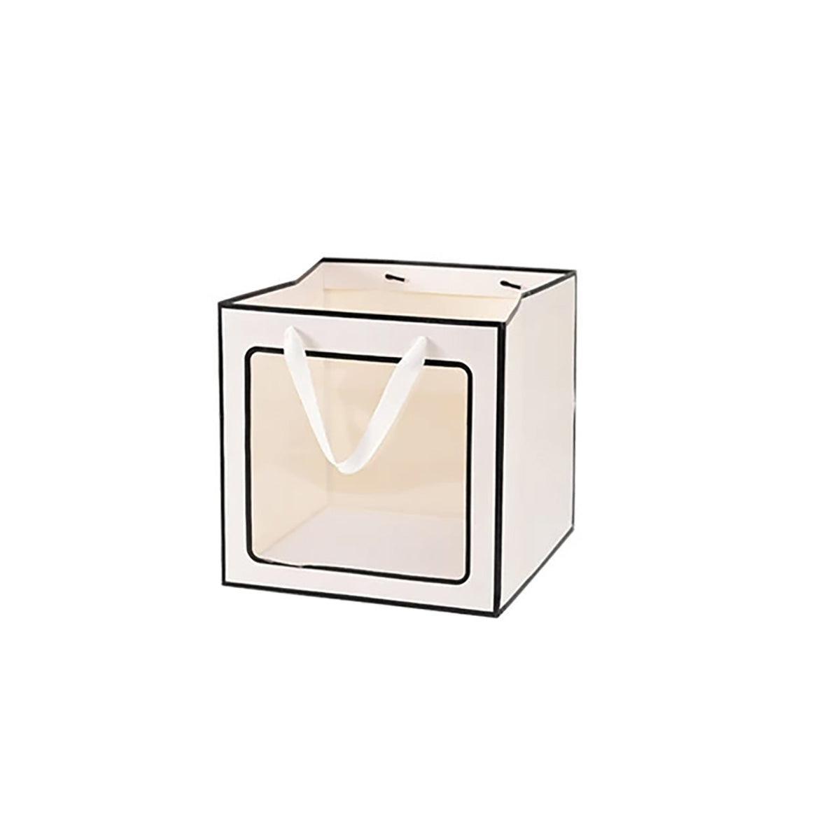 20PCS Open Window for Flower Doll Wedding Gift Transparent Square Packaging Bag - Pink 15-15-15cm