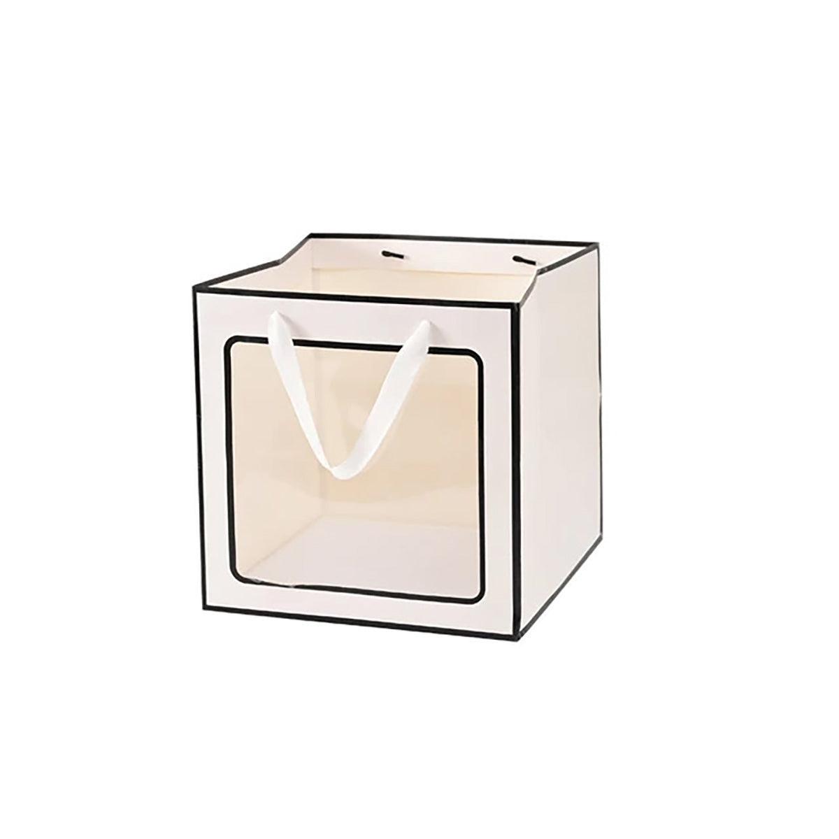 20PCS Open Window for Flower Doll Wedding Gift Transparent Square Packaging Bag - Pink 15-15-15cm