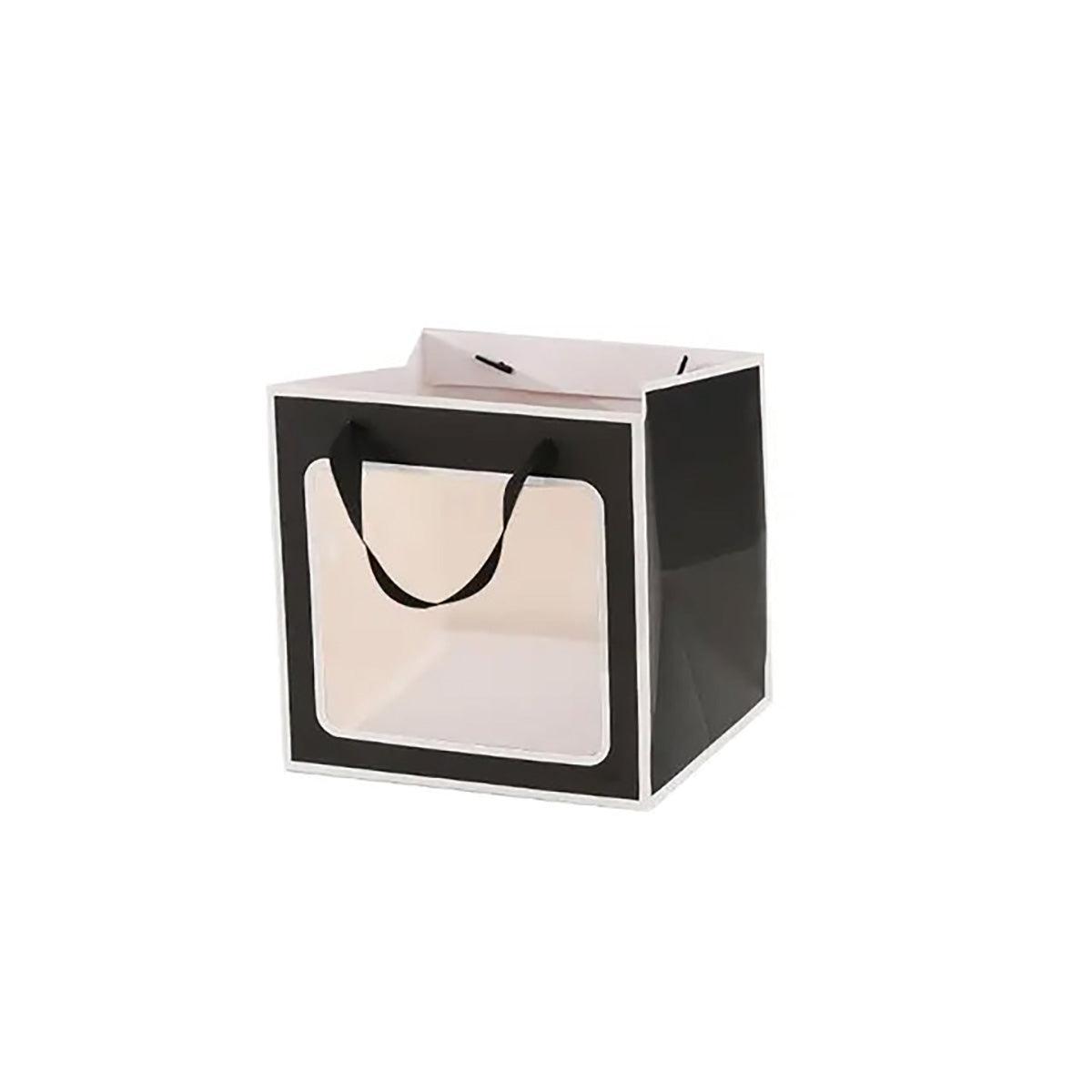 20PCS Open Window for Flower Doll Wedding Gift Transparent Square Packaging Bag - Pink 15-15-15cm