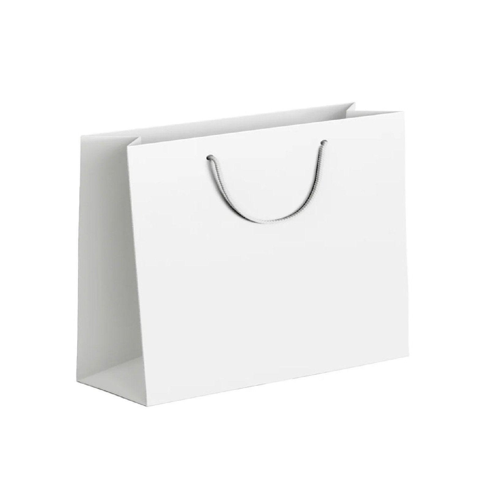 25X Kraft Paper Bags Gift Shopping Bag Carry White Pink Black Bag With Handles - Black-10-12-6