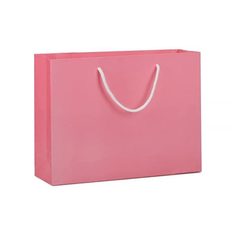 25X Kraft Paper Bags Gift Shopping Bag Carry White Pink Black Bag With Handles - White-10-12-6