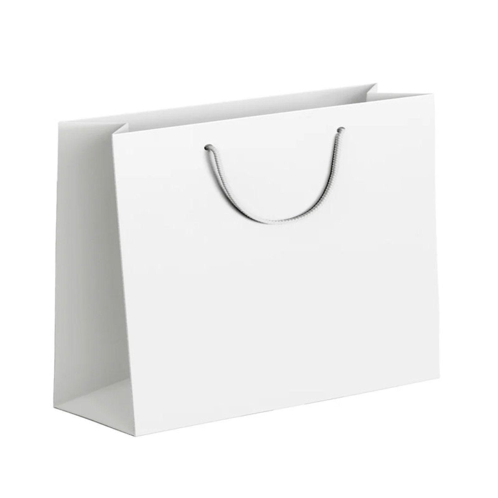 25X Kraft Paper Bags Gift Shopping Bag Carry White Pink Black Bag With Handles - Black-12-15-6