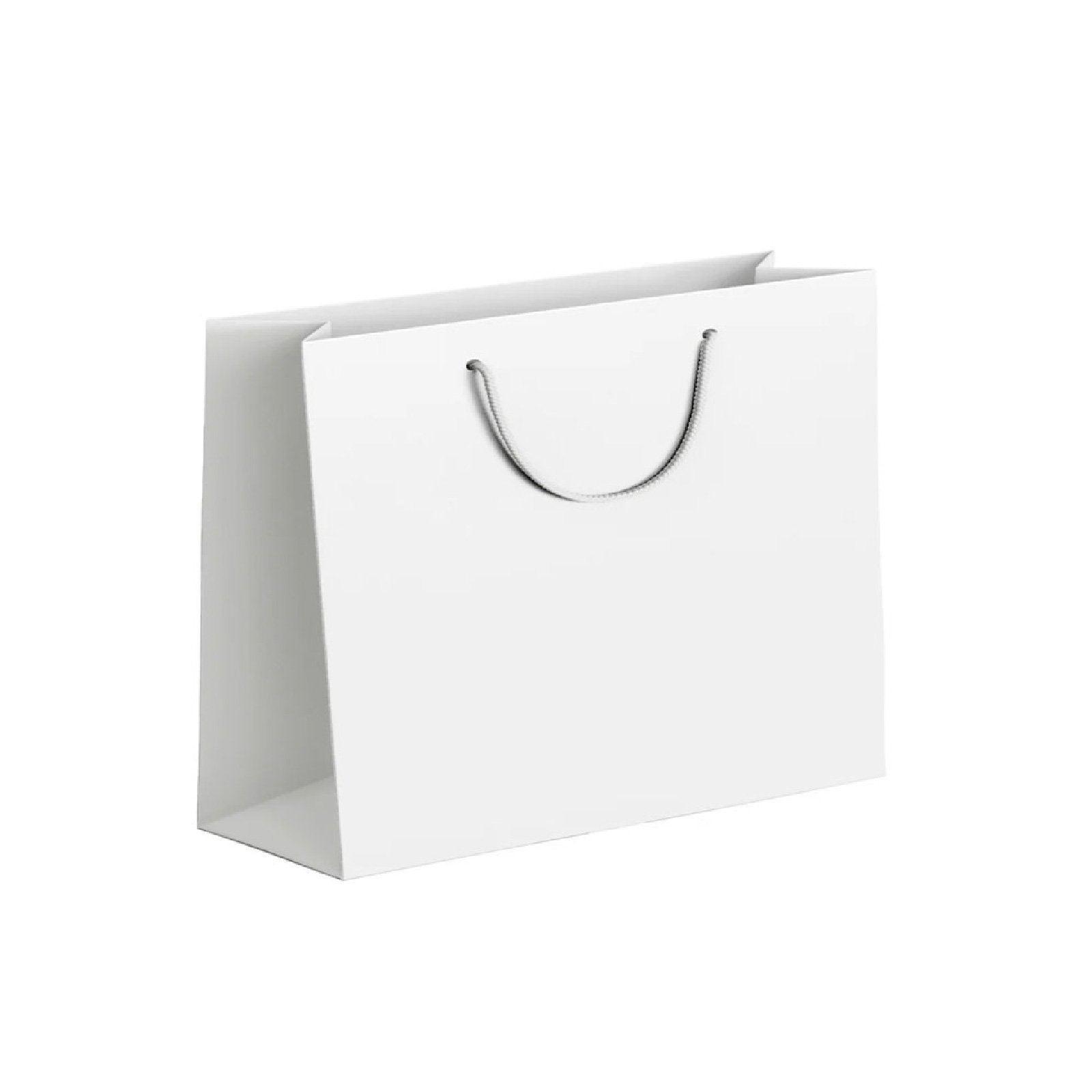 25X Kraft Paper Bags Gift Shopping Bag Carry White Pink Black Bag With Handles - Pink-17-24-10