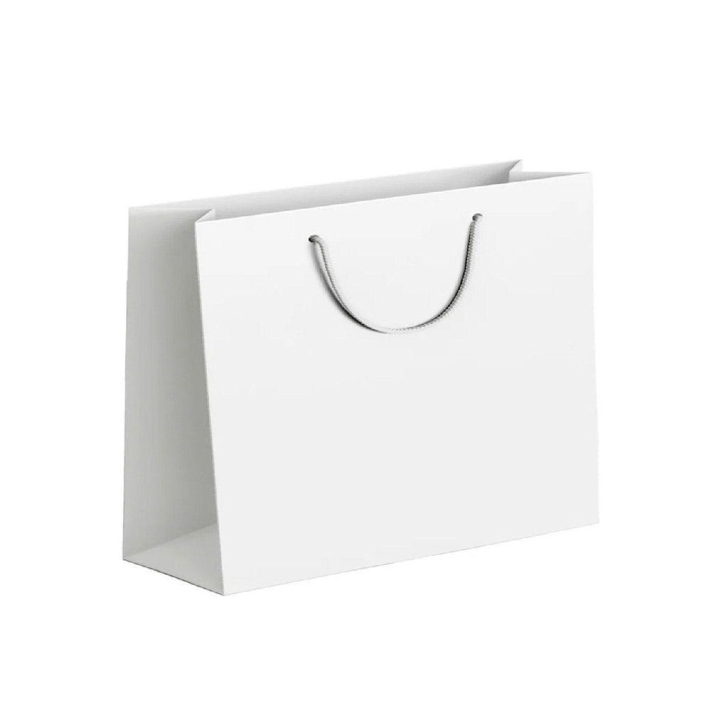 25X Kraft Paper Bags Gift Shopping Bag Carry White Pink Black Bag With Handles - Pink-17-24-10