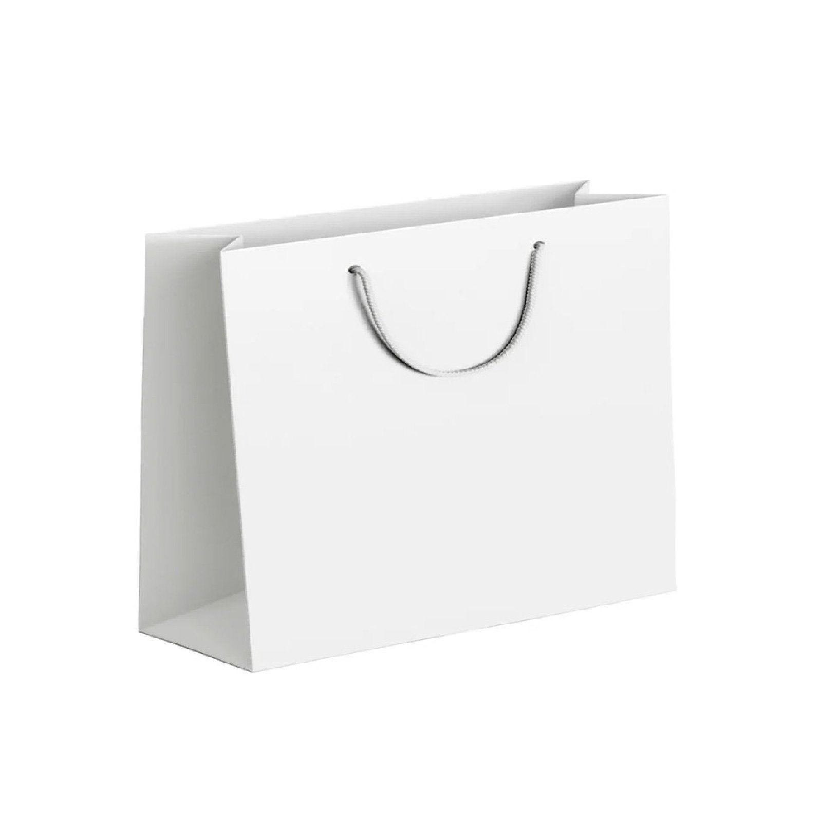 25X Kraft Paper Bags Gift Shopping Bag Carry White Pink Black Bag With Handles - Pink-17-24-10