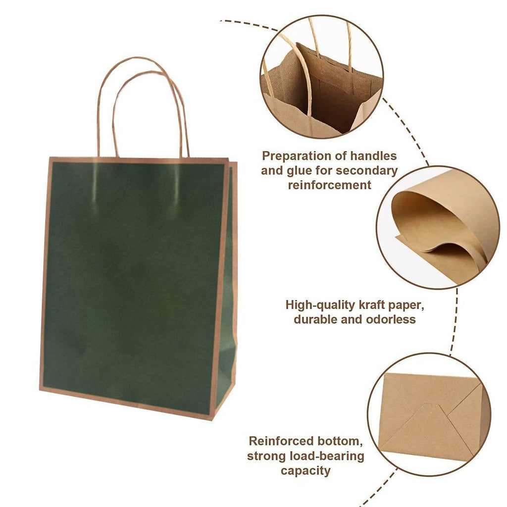 Gift Kraft Paper Bags for Packaging and Takeaway 50PCS - Black-27*32*11cm