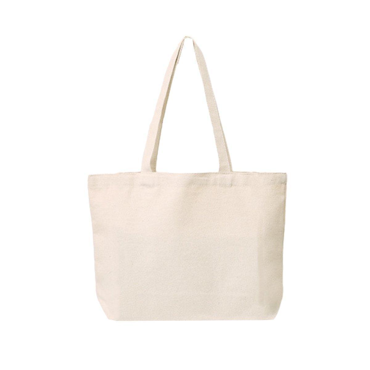 5PCS Canvas Tote Bag Cotton Blank DIY Shopping Shoulder Bags - Black 35*40*10cm