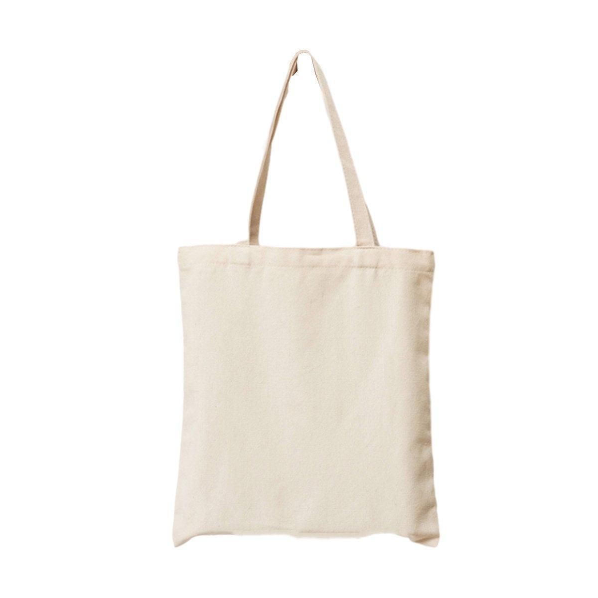 5PCS Canvas Tote Bag Cotton Blank DIY Shopping Shoulder Bags - Natural 25*30cm