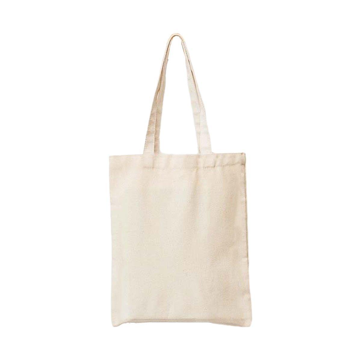 5PCS Canvas Tote Bag Cotton Blank DIY Shopping Shoulder Bags - Natural 35*40*10cm