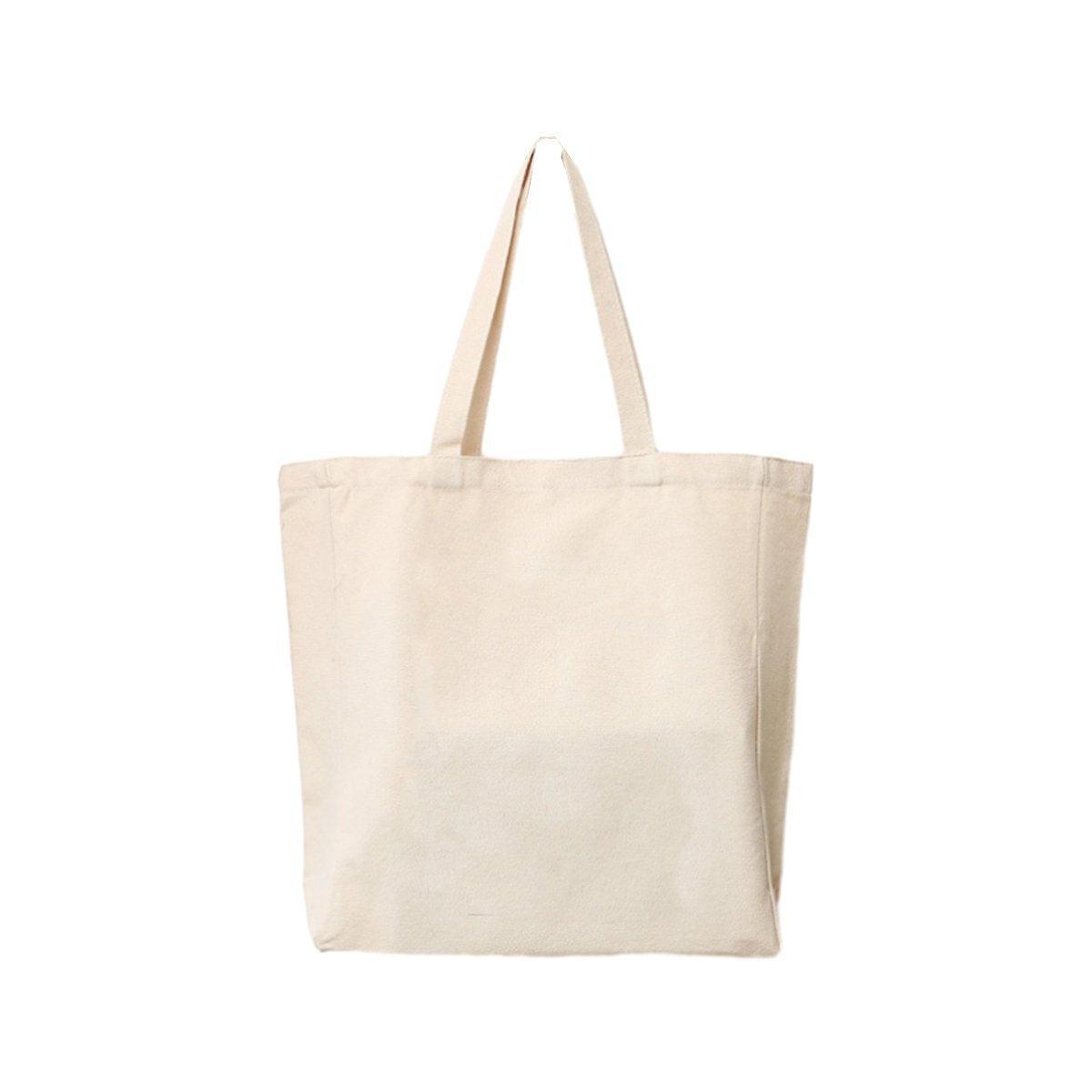 5PCS Canvas Tote Bag Cotton Blank DIY Shopping Shoulder Bags - White 35*40cm