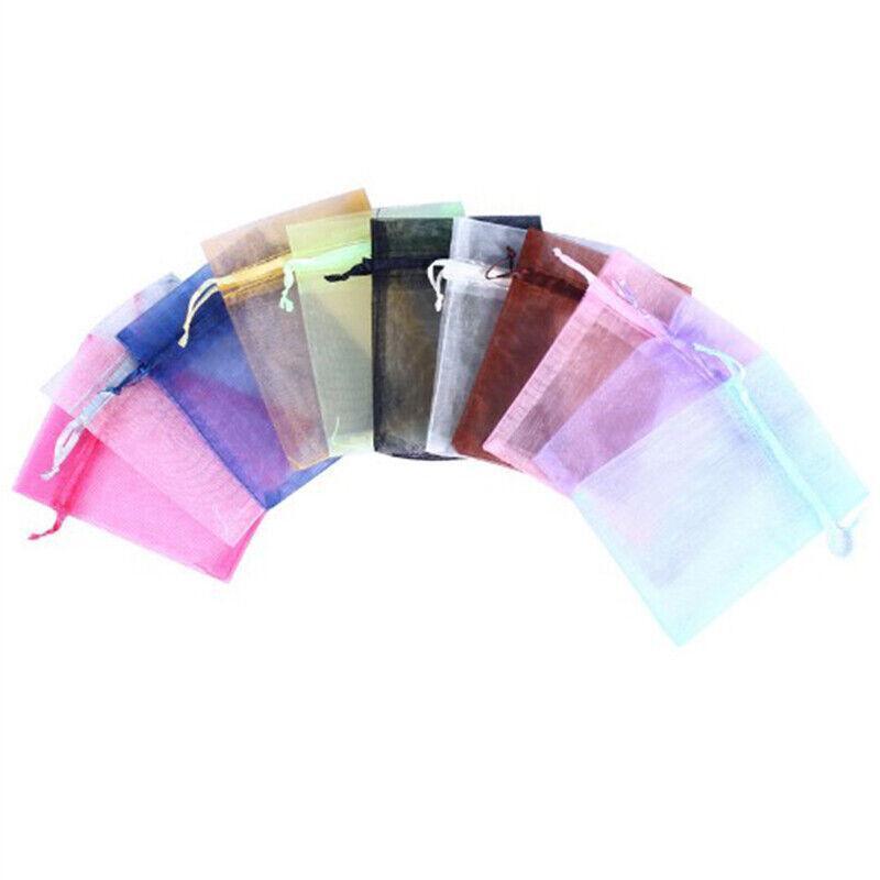 50 pcs Organza Bag Sheer Bags Jewellery Wedding Candy Packaging Sheer Bags 7*9 cm - Red/50PCS