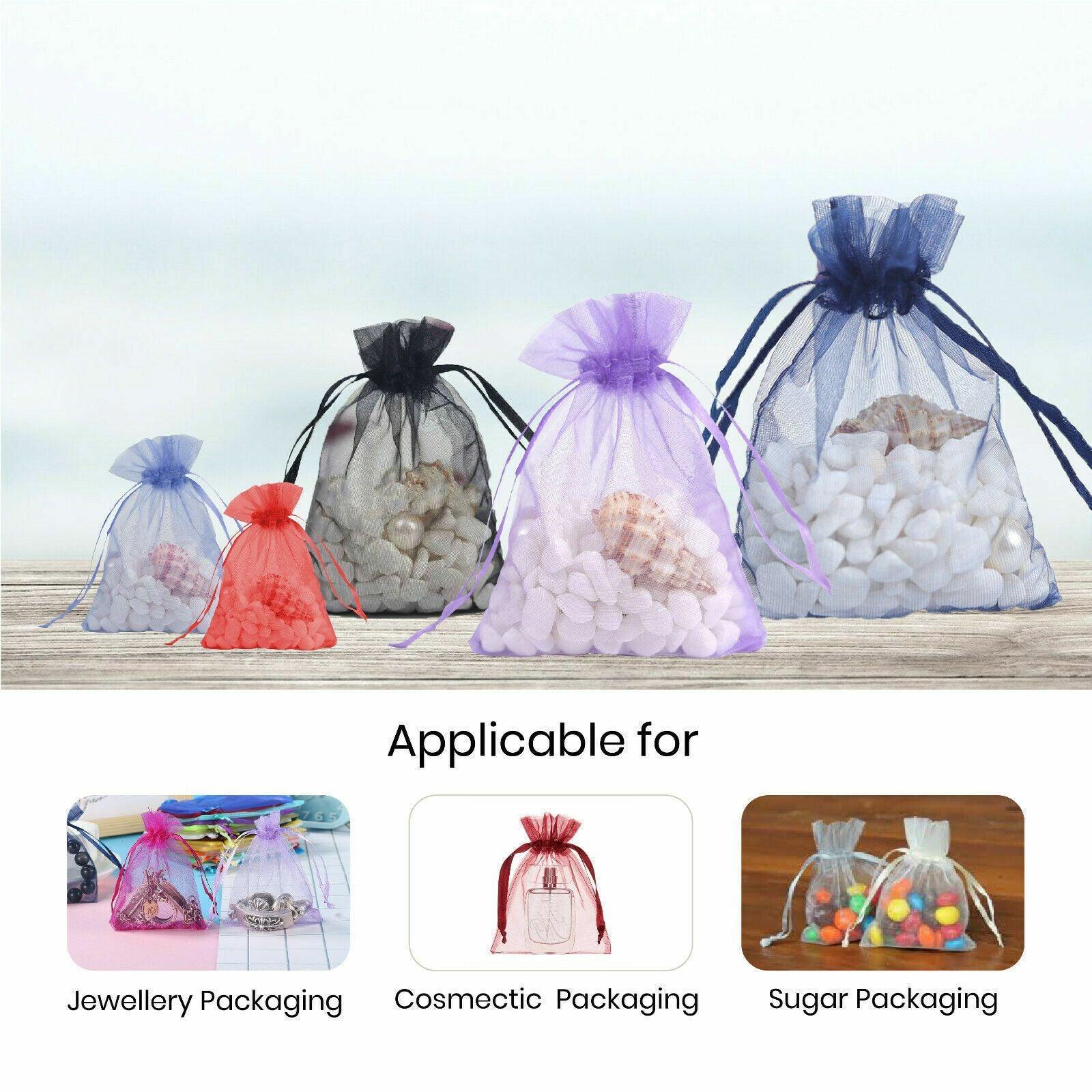 50PCS Organza Bag Sheer Bags Jewellery Wedding Candy Packaging Sheer Bags 9*12 cm - Dark Purple/50PCS