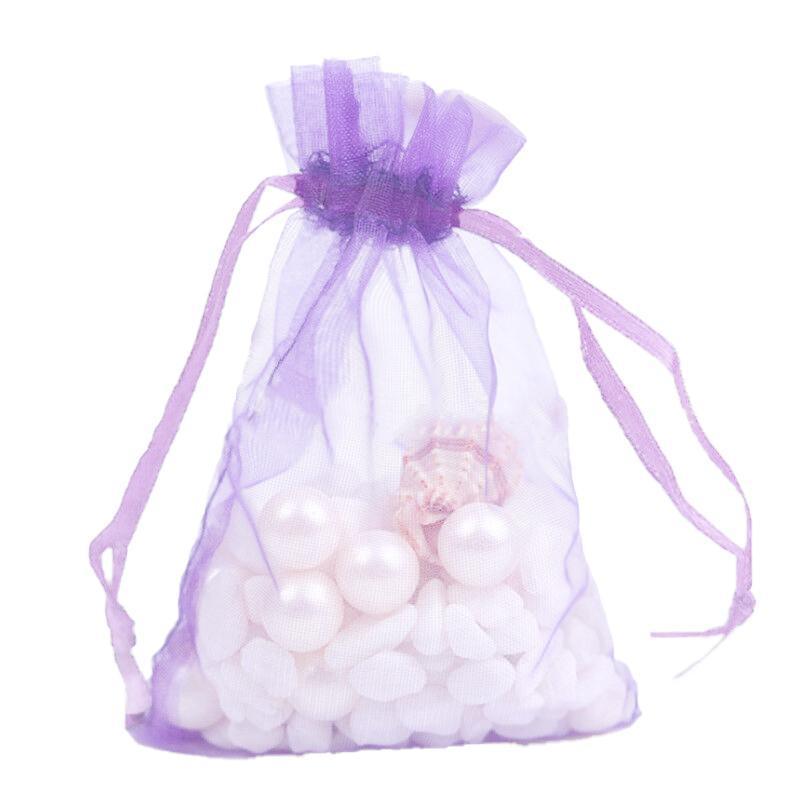 50PCS Organza Bag Sheer Bags Jewellery Wedding Candy Packaging Sheer Bags 9*12 cm - Dark Purple/50PCS