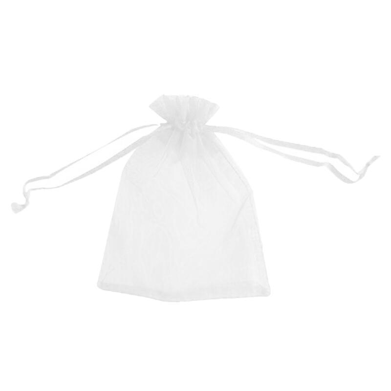 50PCS Organza Bag Sheer Bags Jewellery Wedding Candy Packaging Sheer Bags 9*12 cm - White/50PCS