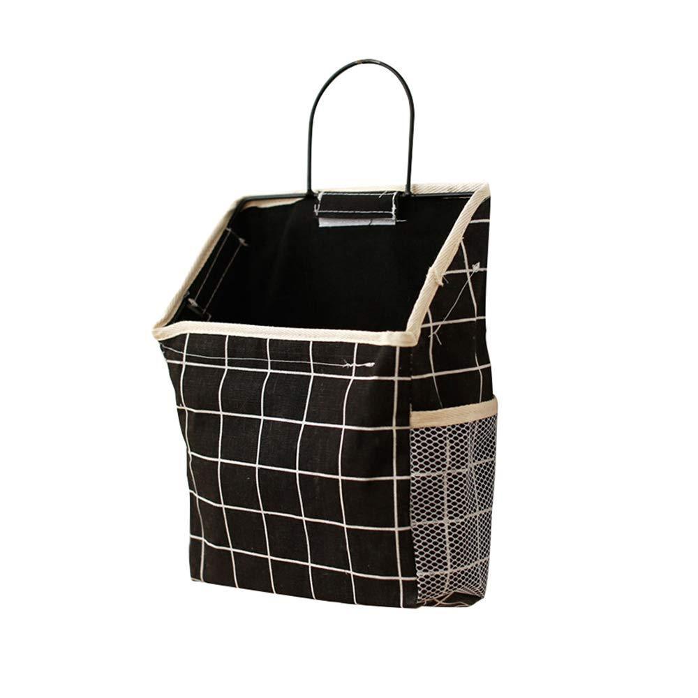 Wall Hanging Storage Bag Home Wardrobe Organiser Pouch Book Holder Phone Pocket - Blue Triangle