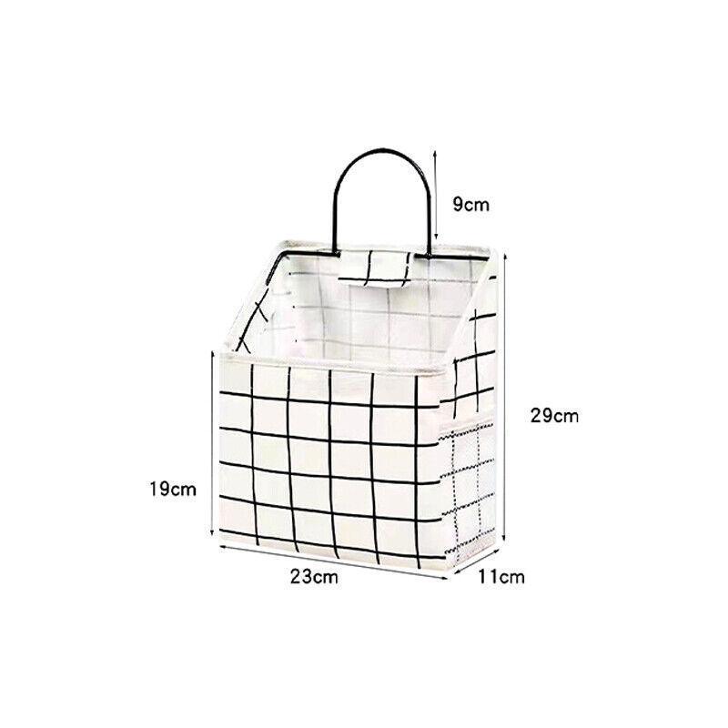 Wall Hanging Storage Bag Home Wardrobe Organiser Pouch Book Holder Phone Pocket - Cactus