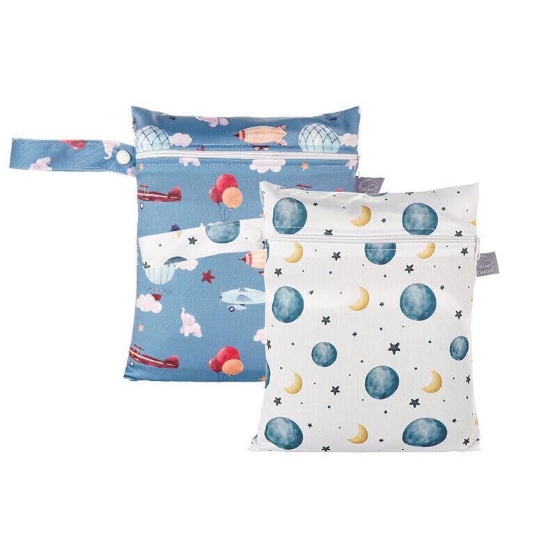 2Pcs/Set 18 X 25Cm Small Waterproof Wet Bag Stroller Hanging Organizer Bag - ES075-011
