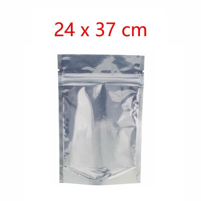 Clear Aluminum Foil Mylar Stand Up Retail Bags Zip Lock Pouches Pouch Packaging - 16*24+4CM-50PCS