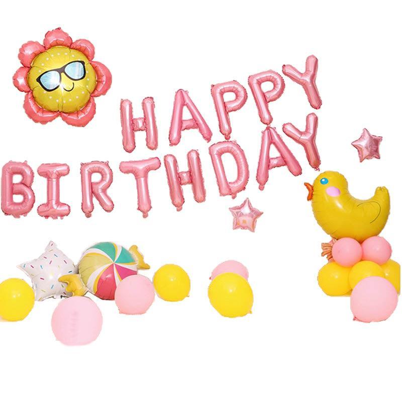 45-50 Pcs Happy Birthday 3D Unicorn Decoration Balloons Diy Decor Party Set - 01
