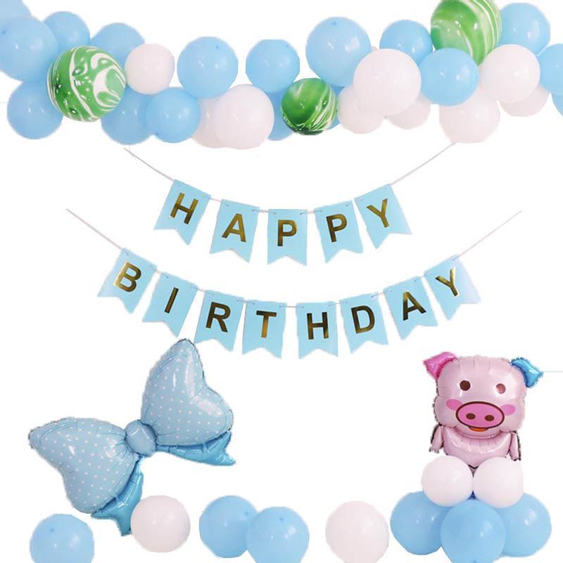 45-50 Pcs Happy Birthday 3D Unicorn Decoration Balloons Diy Decor Party Set - 05