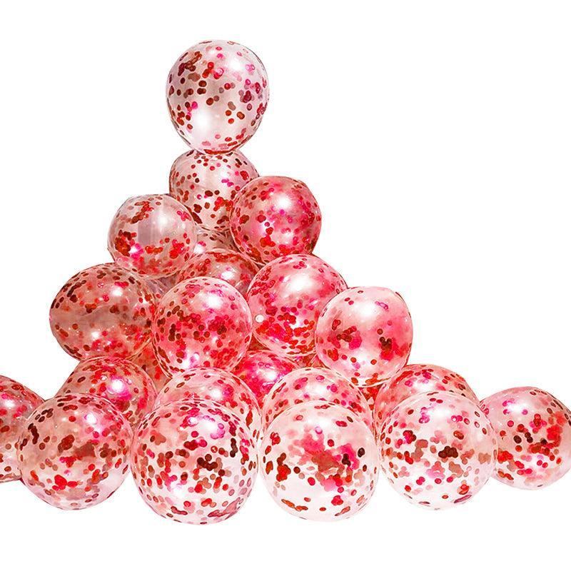 10/100X 30Cm Confetti Glitter Balloons for Party & Wedding - 30cm Rose Red *10pcs