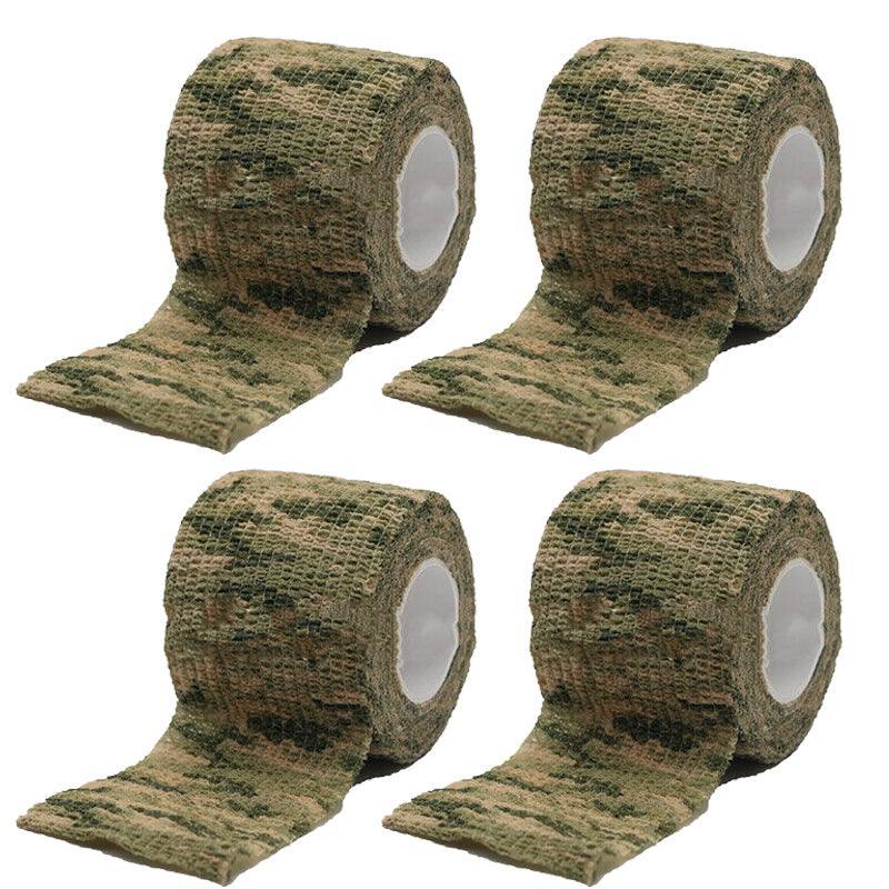 4 Roll Tape Army Camo Wrap Rifle Gun Shooting Hunting Camouflage Stealth Webbing - 4 Mixed Colours
