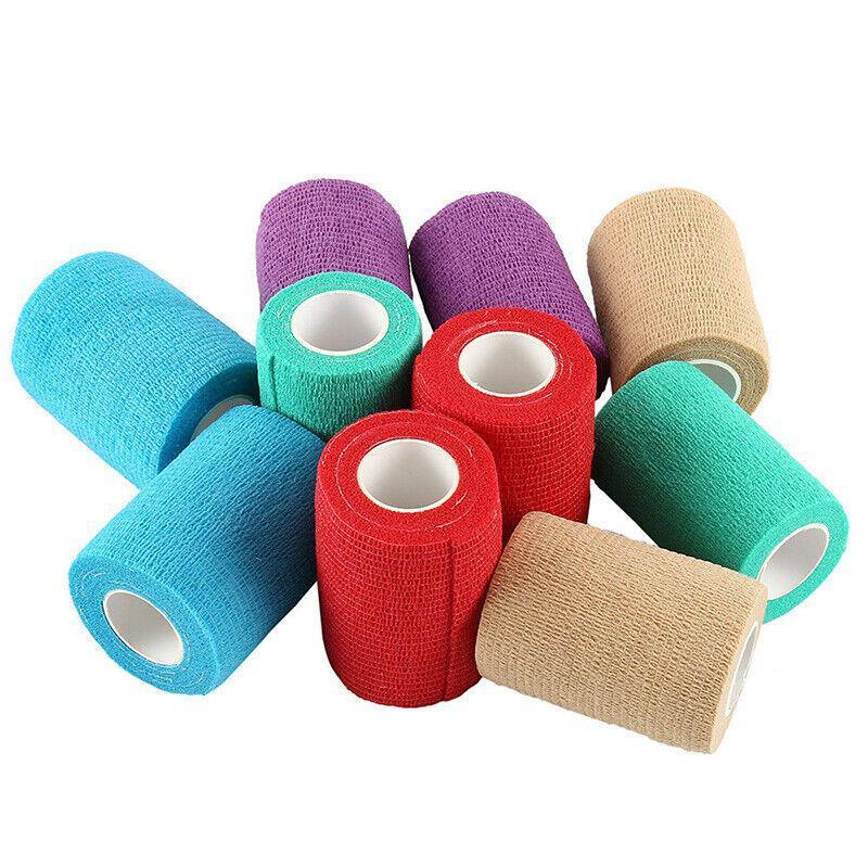 12 Pack Self Adhesive Cohesive Wrap Bandage for Pets and Everyday Protection - 12PCS Black(5CM*4.5M)