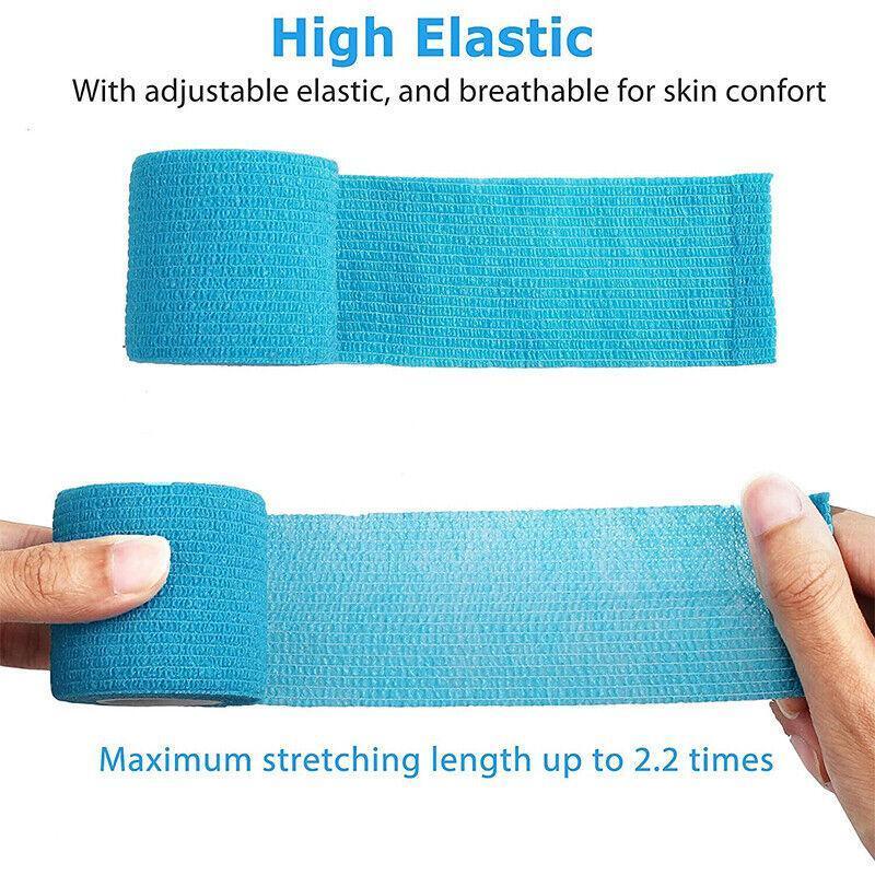 12 Pack Self Adhesive Cohesive Wrap Bandage for Pets and Everyday Protection - 12PCS Black(5CM*4.5M)