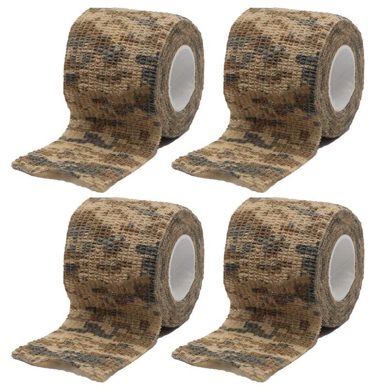 4 Roll Tape Army Camo Wrap Rifle Gun Shooting Hunting Camouflage Stealth Webbing - Desert Camouflage