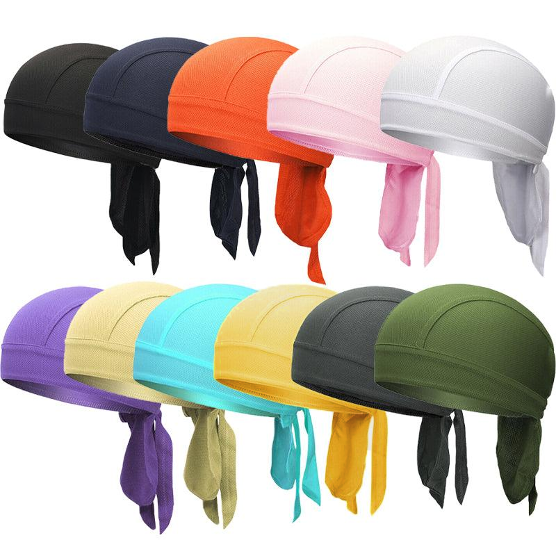 Durag Bandanna Cap Cycling Head Wraps Skull Cap Scarves Caps Motorcycle Sports - Blue
