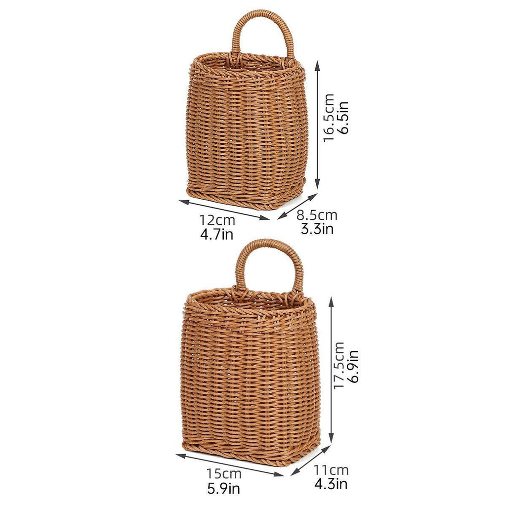 Vintage Wall Hanging Basket Kitchen Storage Basket Small Flower Basket Organizer - 12cm