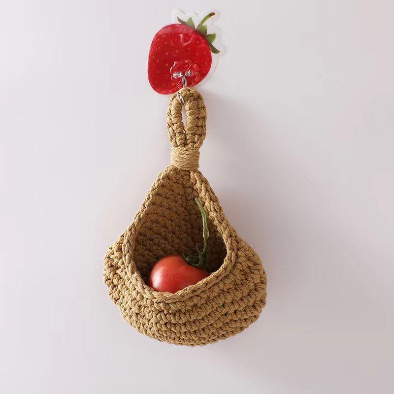 Hanging Wall Organizer Vegetable Fruit Basket Kitchen Storage Pouch Bag Diy 6Size - M