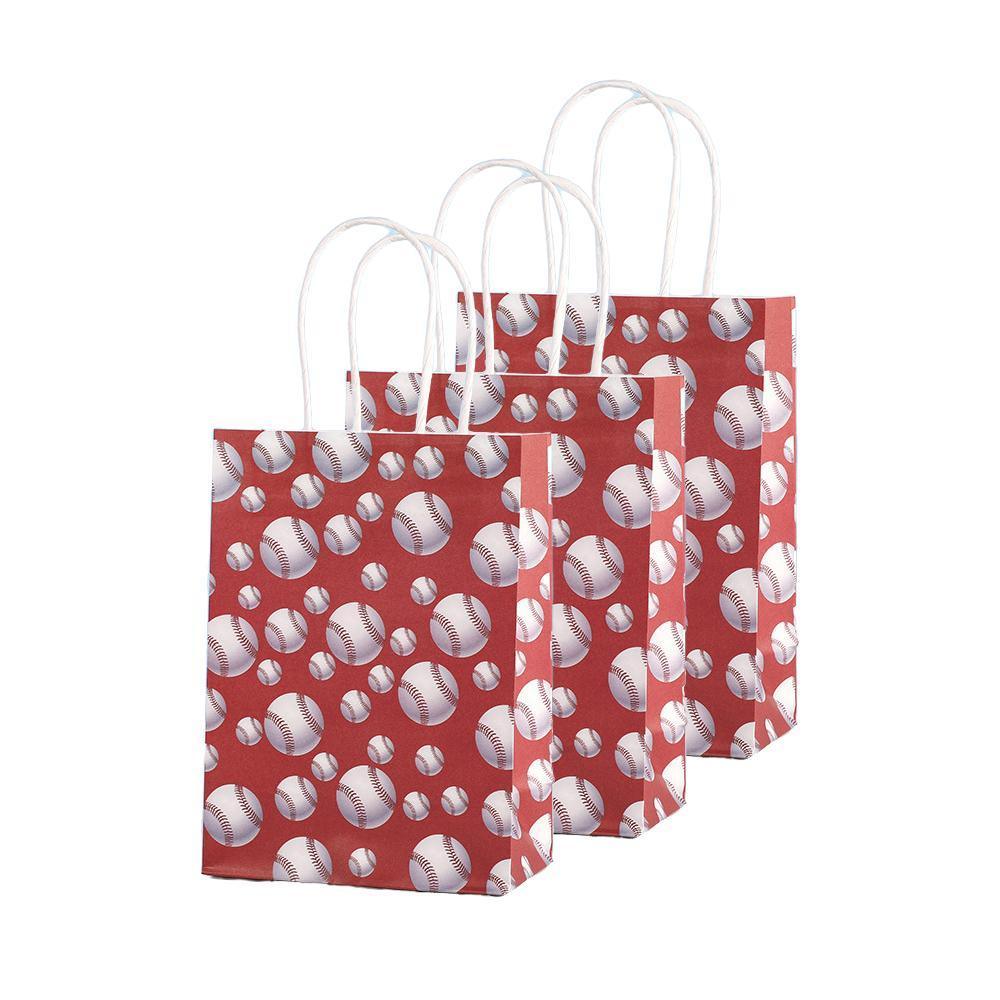 30PCS Fashion Ball Kraft Paper Gift Bag Festivals gift tote bag Party Favor Bag - Basketball-30pcs