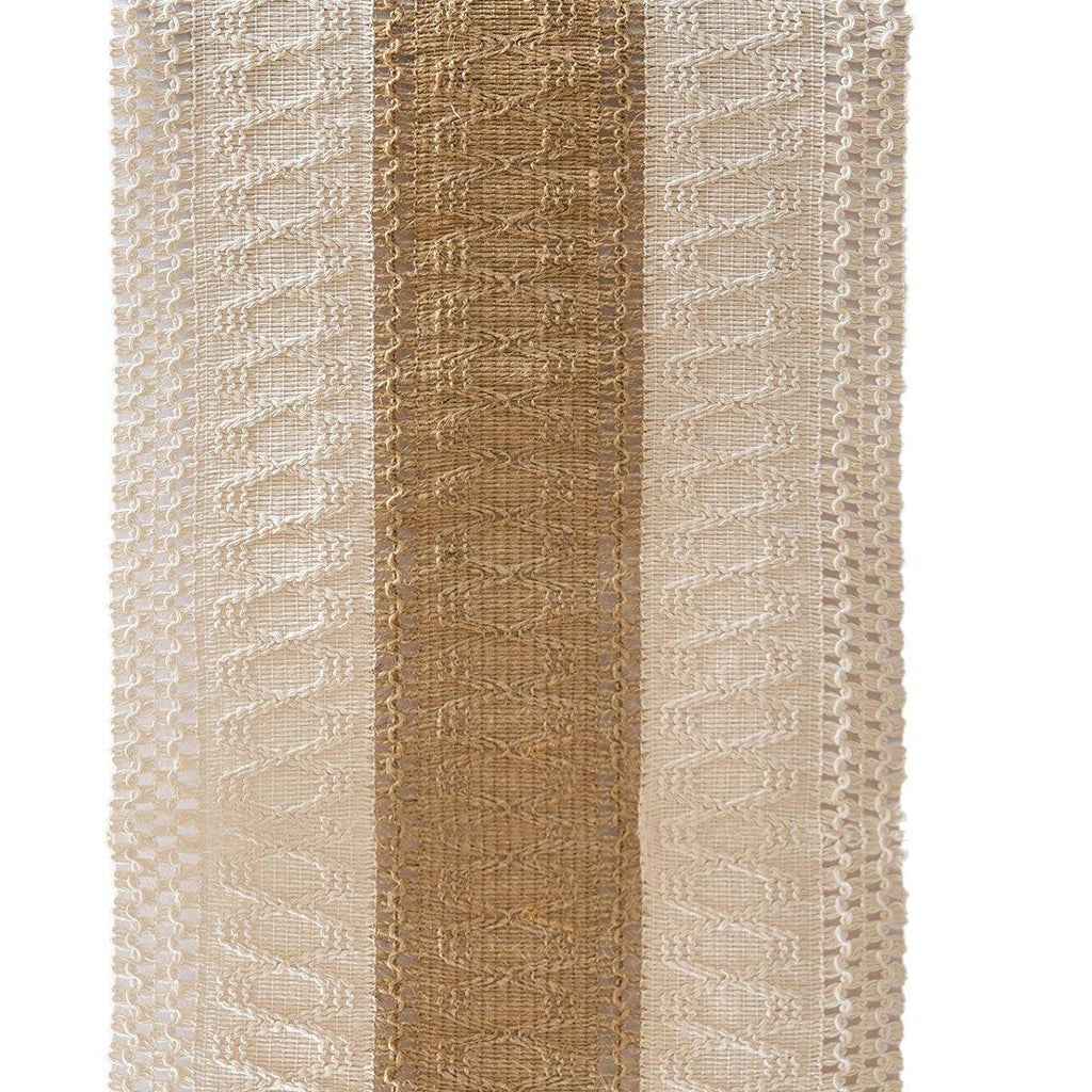 Cotton Linen Table Runner with Knot Tassel Bed End Towel Long Tablecloth Mat - Light brown