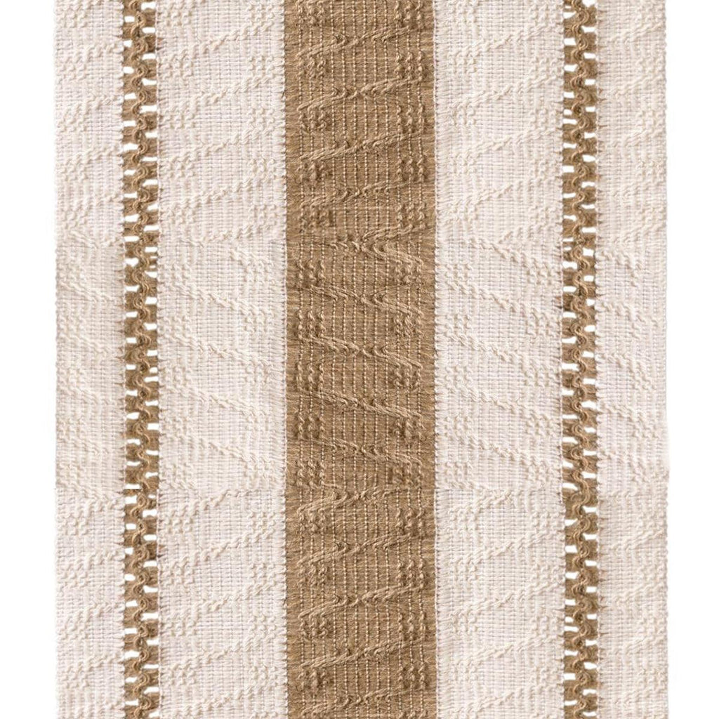 Cotton Linen Table Runner with Knot Tassel Bed End Towel Long Tablecloth Mat - Light brown