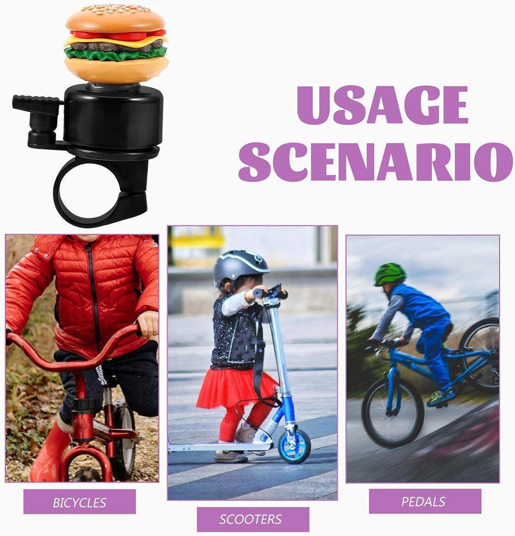 Cute Food Style Bicycle Bell Loud and Fun Handlebar Accessory - Hamburger