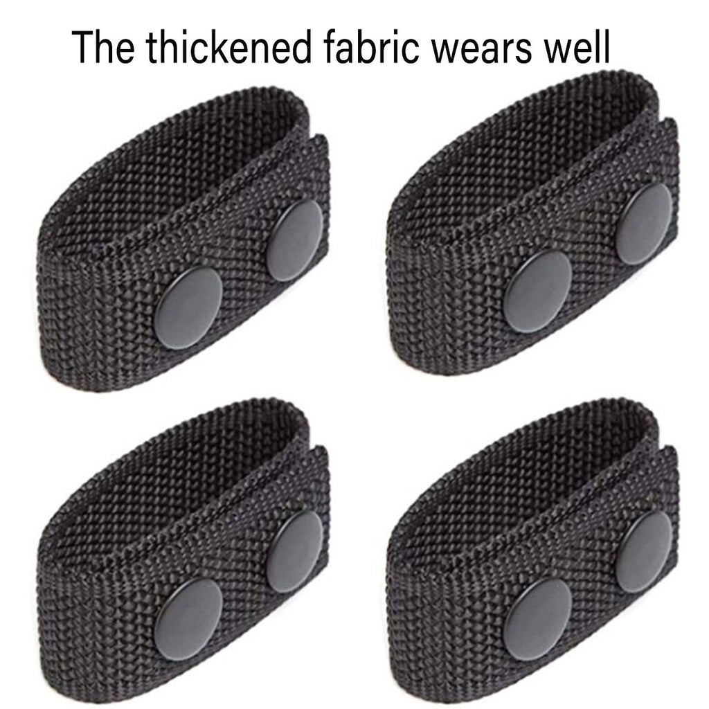 2PCS Outdoor Tactical Belt Loop Snap On Retainer Buckle Clip Holder Hiking Gear - Black