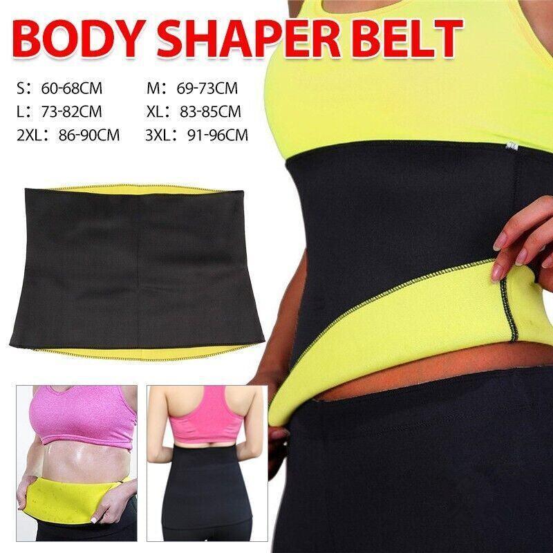 Hot Fit Body Shaper Slimming Belt Waist Trainer Tummy Trimmer Sweat Fat Burn Oz - 2XL