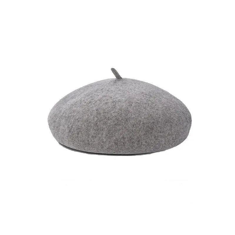 Women Ladies Beanie Wool French Beret Newsboy Hat Cap Winter Warm Hats Girls - Wine Red