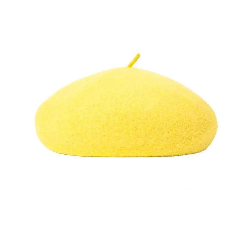 Women Ladies Beanie Wool French Beret Newsboy Hat Cap Winter Warm Hats Girls - Light Grey