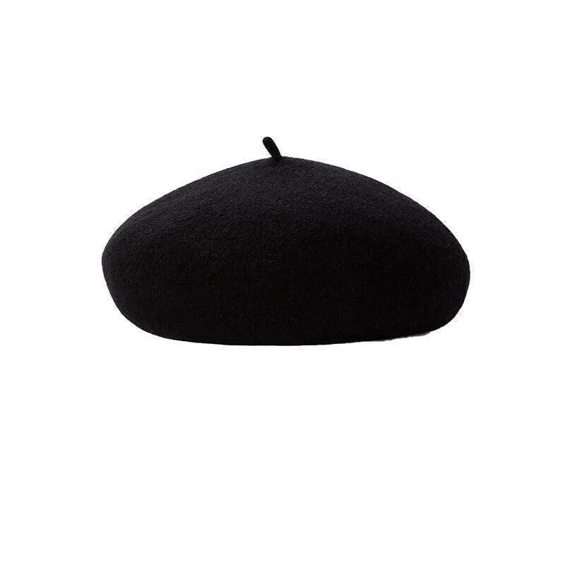 Women Ladies Beanie Wool French Beret Newsboy Hat Cap Winter Warm Hats Girls - Pink